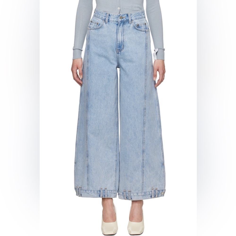 Rokh Palindrome High Waist Wide Leg Denim Jeans Sz FR 38 US 4‎ 6
